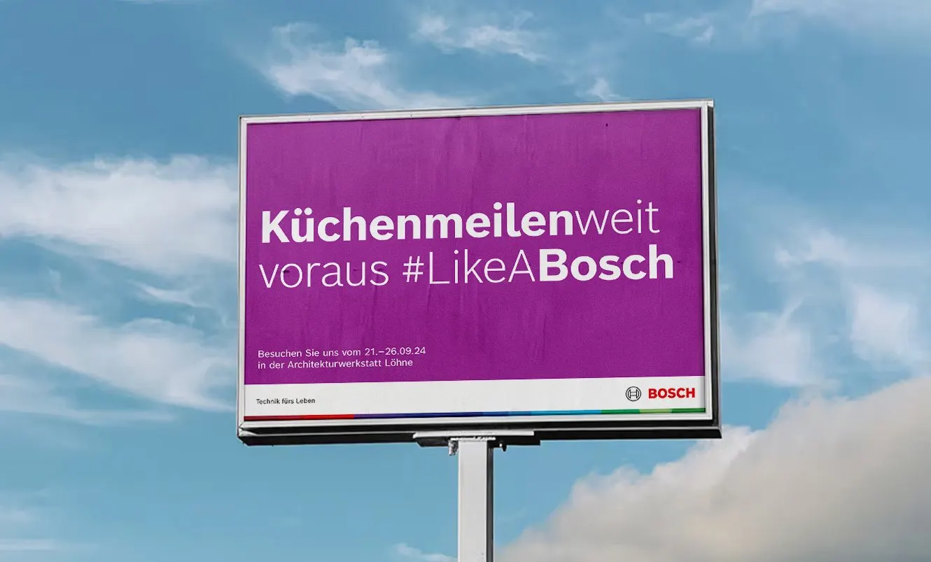 Bosch KM24 Out-of-Home-Billboard der Pre-Communication