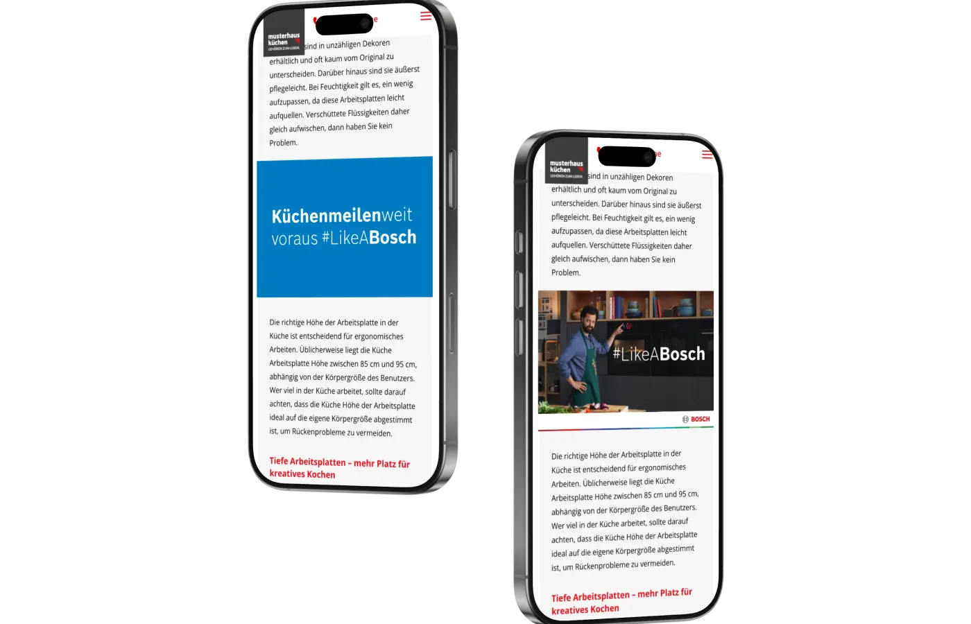Bosch KM24 Kampagne auf dem iPhone — mobiler Touchpoint