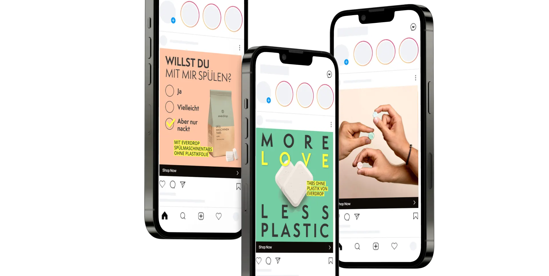 everdrop Social-Media-Creative auf dem iPhone-Mockup