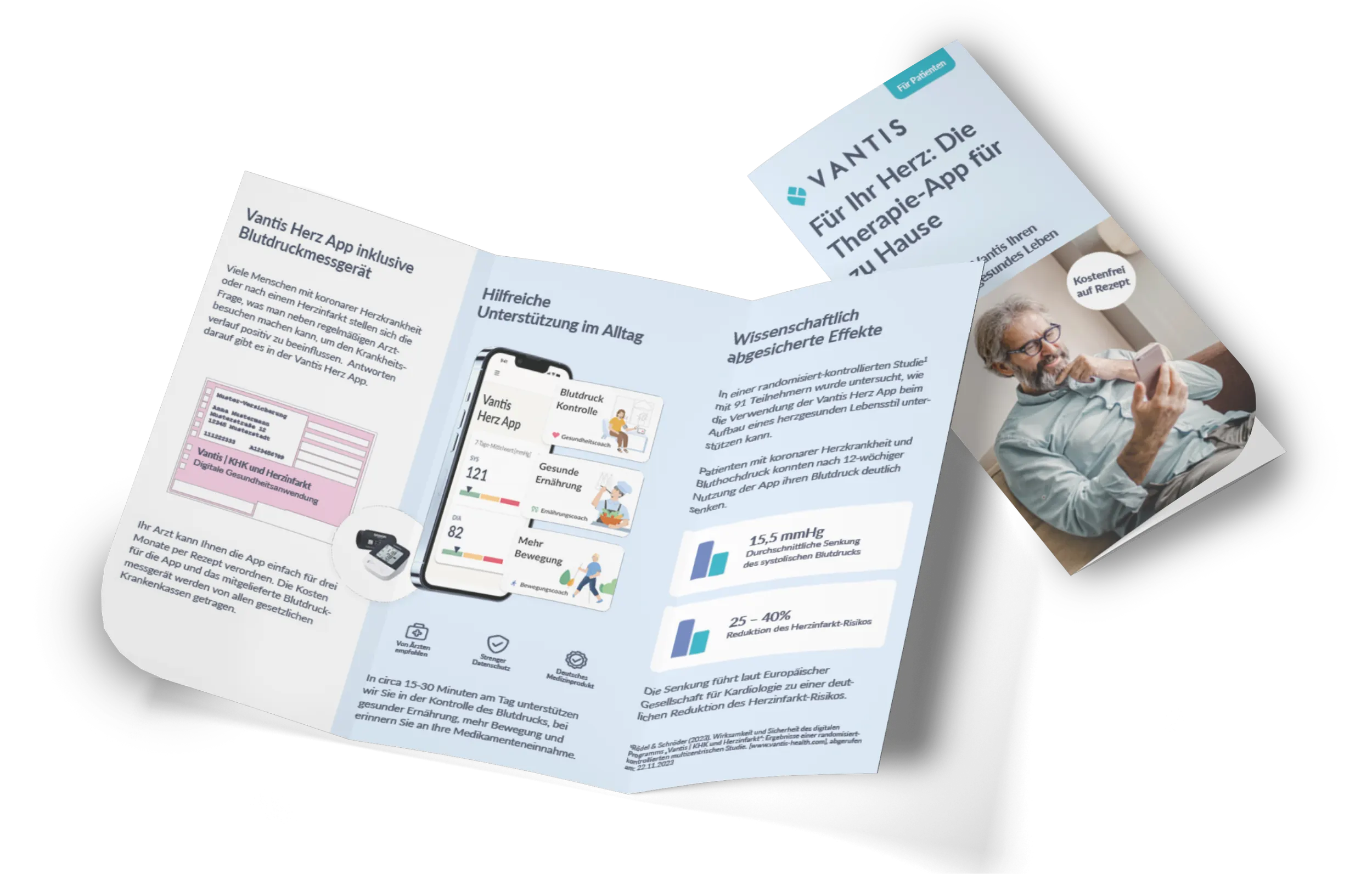 Vantis Trifold-Broschüre — Sales-Material für die ärztliche Beratung