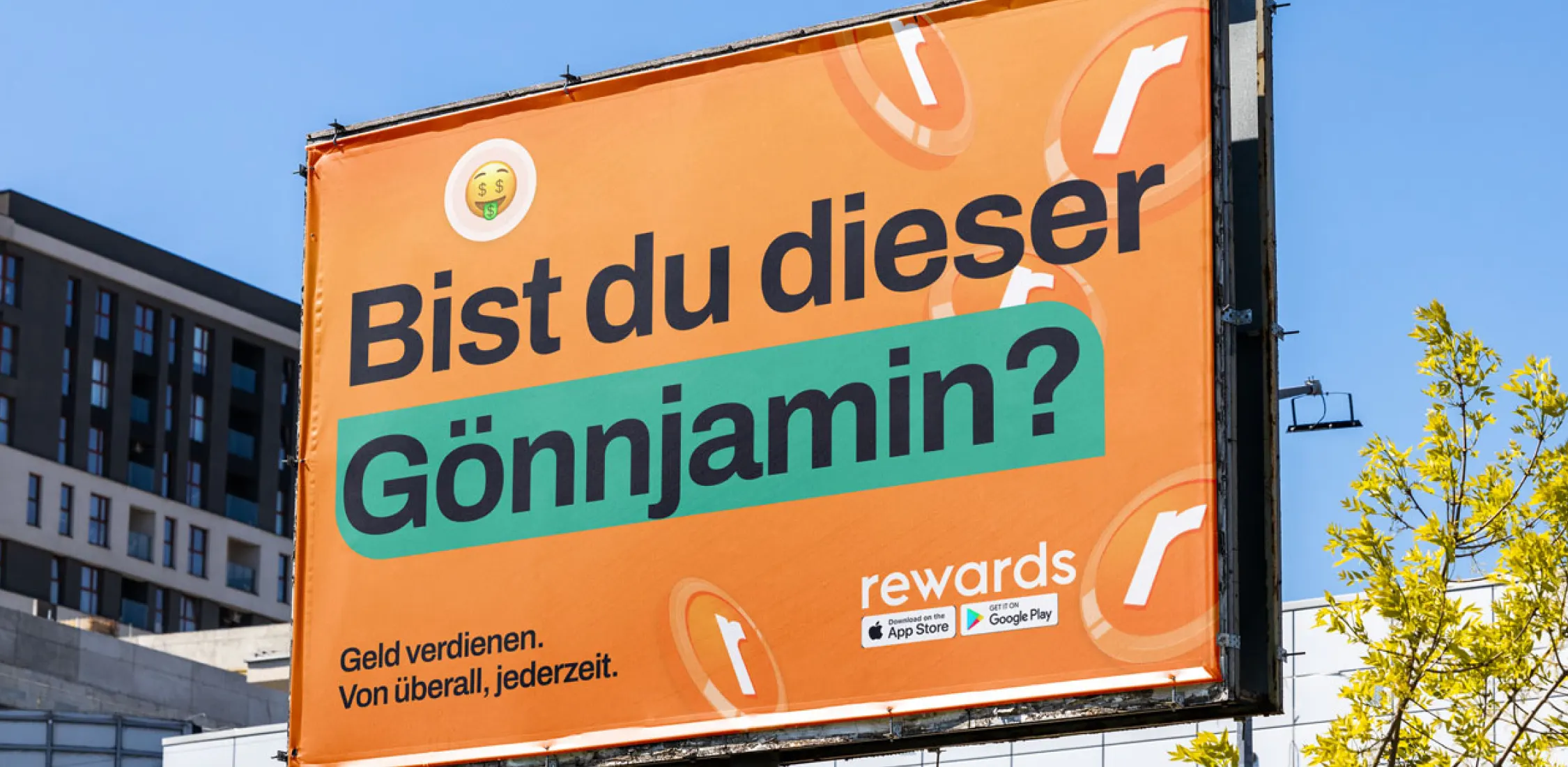 Rewards Out-of-Home-Billboard: Bist du dieser Gönnjamin?